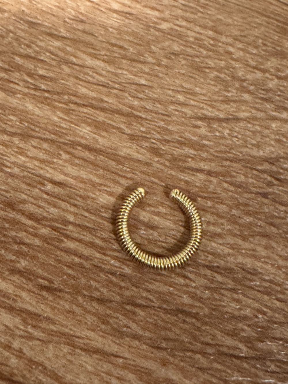 Gold Toned Ribbed Ear Cuff